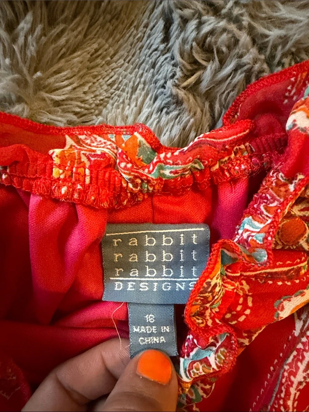 Rabbit Rabbit Rabbit Red Floral Maxi Dress with Puff Sleeves - Picture 4 of 4